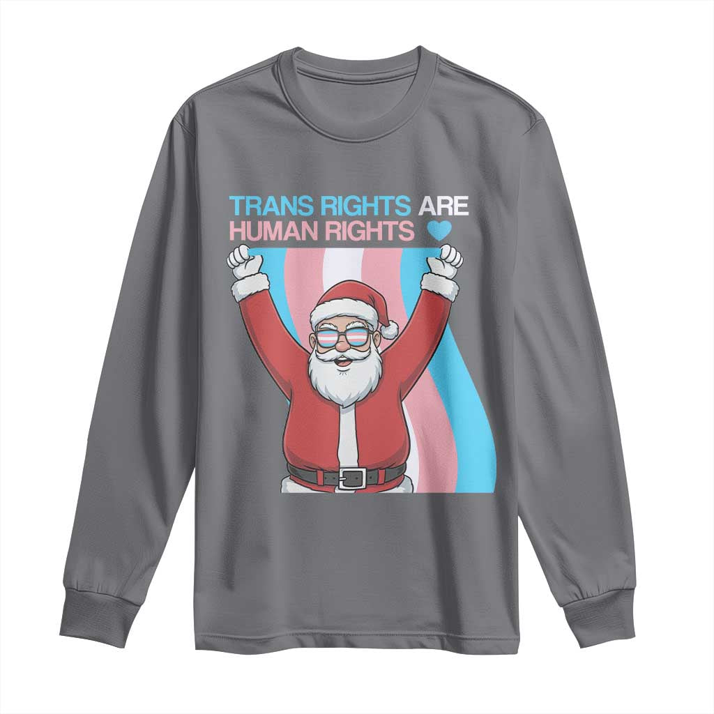 Christmas Trans Rights Are Human Rights Long Sleeve Shirt LGBTQ Advocate - Wonder Print Shop