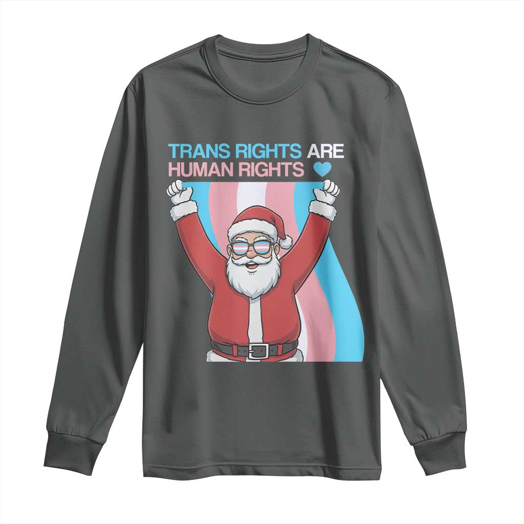 Christmas Trans Rights Are Human Rights Long Sleeve Shirt LGBTQ Advocate - Wonder Print Shop