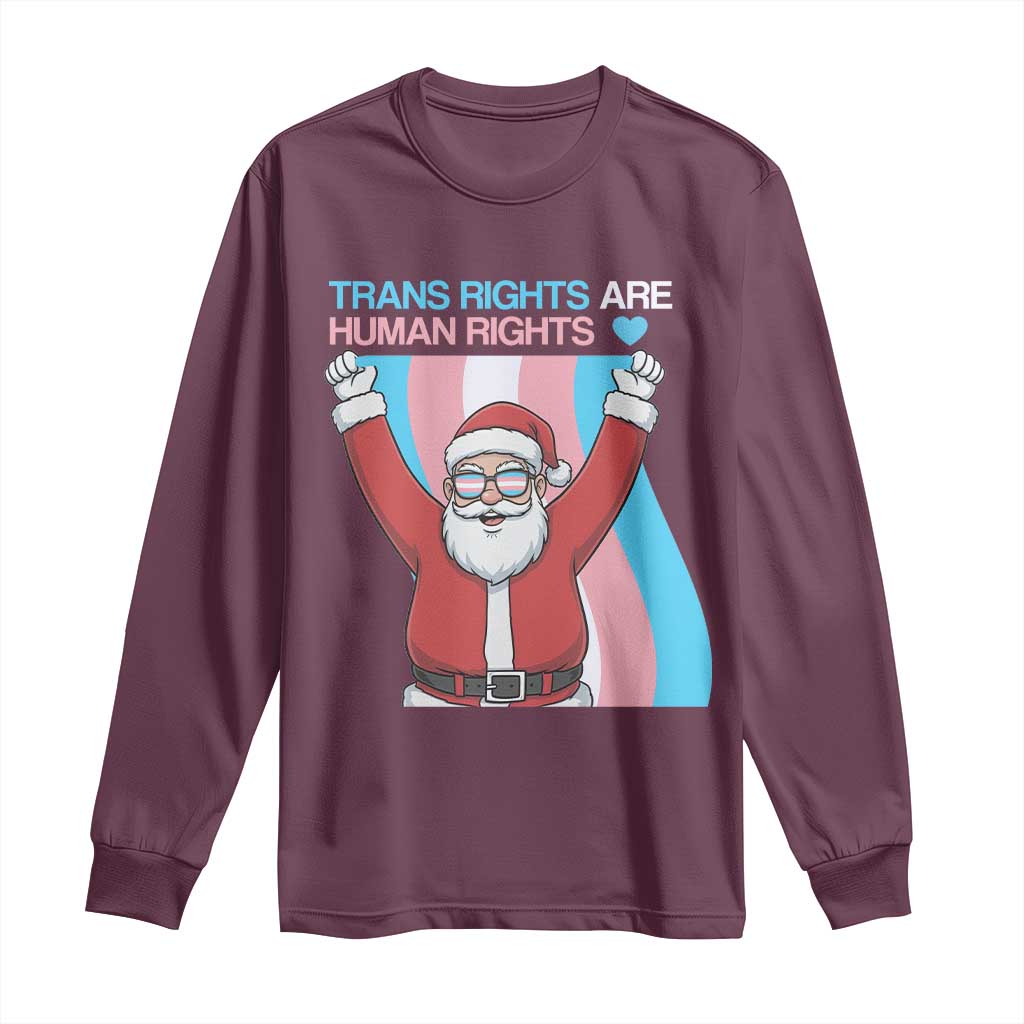 Christmas Trans Rights Are Human Rights Long Sleeve Shirt LGBTQ Advocate - Wonder Print Shop