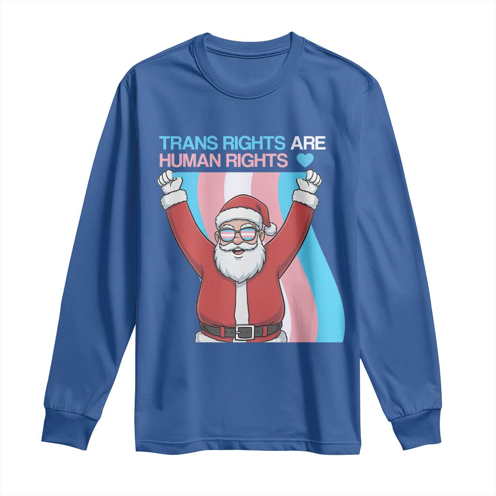 Christmas Trans Rights Are Human Rights Long Sleeve Shirt LGBTQ Advocate - Wonder Print Shop