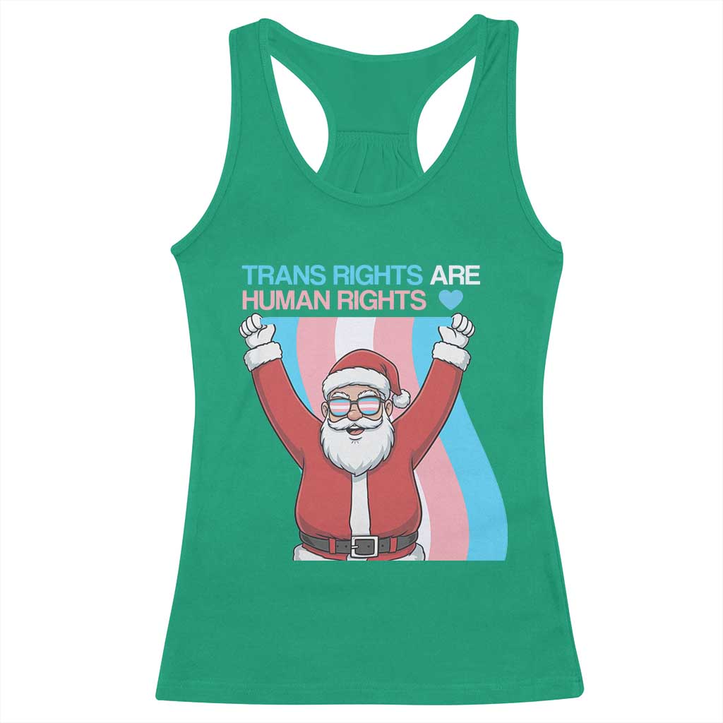 Christmas Trans Rights Are Human Rights Racerback Tank Top LGBTQ Advocate - Wonder Print Shop