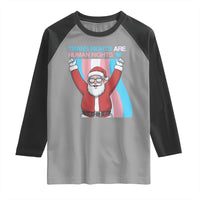 Christmas Trans Rights Are Human Rights Raglan Shirt LGBTQ Advocate - Wonder Print Shop