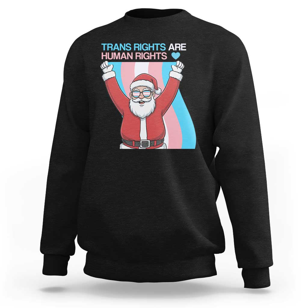 Christmas Trans Rights Are Human Rights Sweatshirt LGBTQ Advocate - Wonder Print Shop