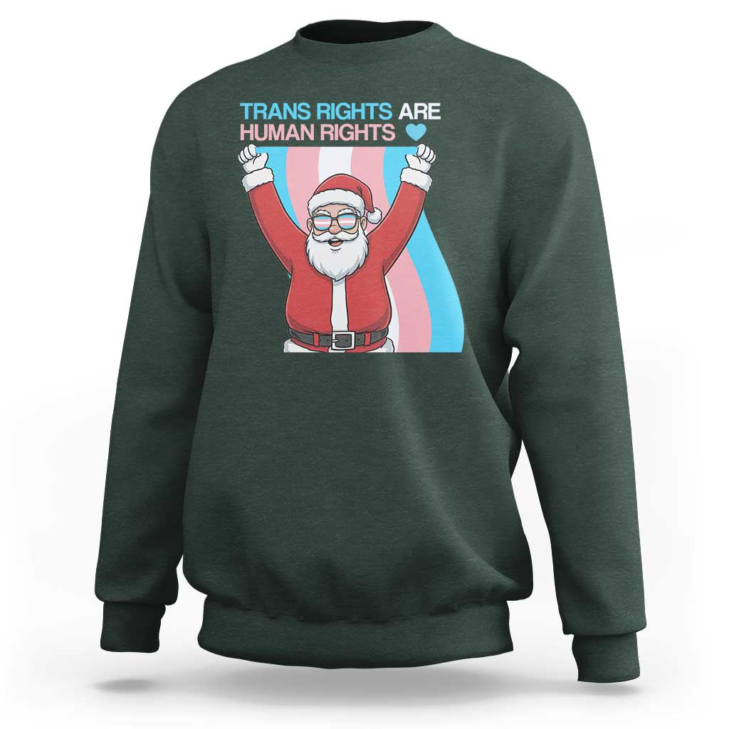 Christmas Trans Rights Are Human Rights Sweatshirt LGBTQ Advocate - Wonder Print Shop