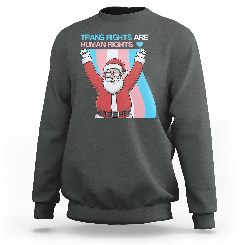 Christmas Trans Rights Are Human Rights Sweatshirt LGBTQ Advocate - Wonder Print Shop