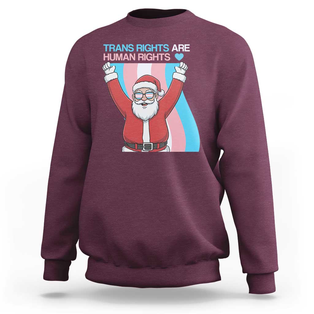 Christmas Trans Rights Are Human Rights Sweatshirt LGBTQ Advocate - Wonder Print Shop