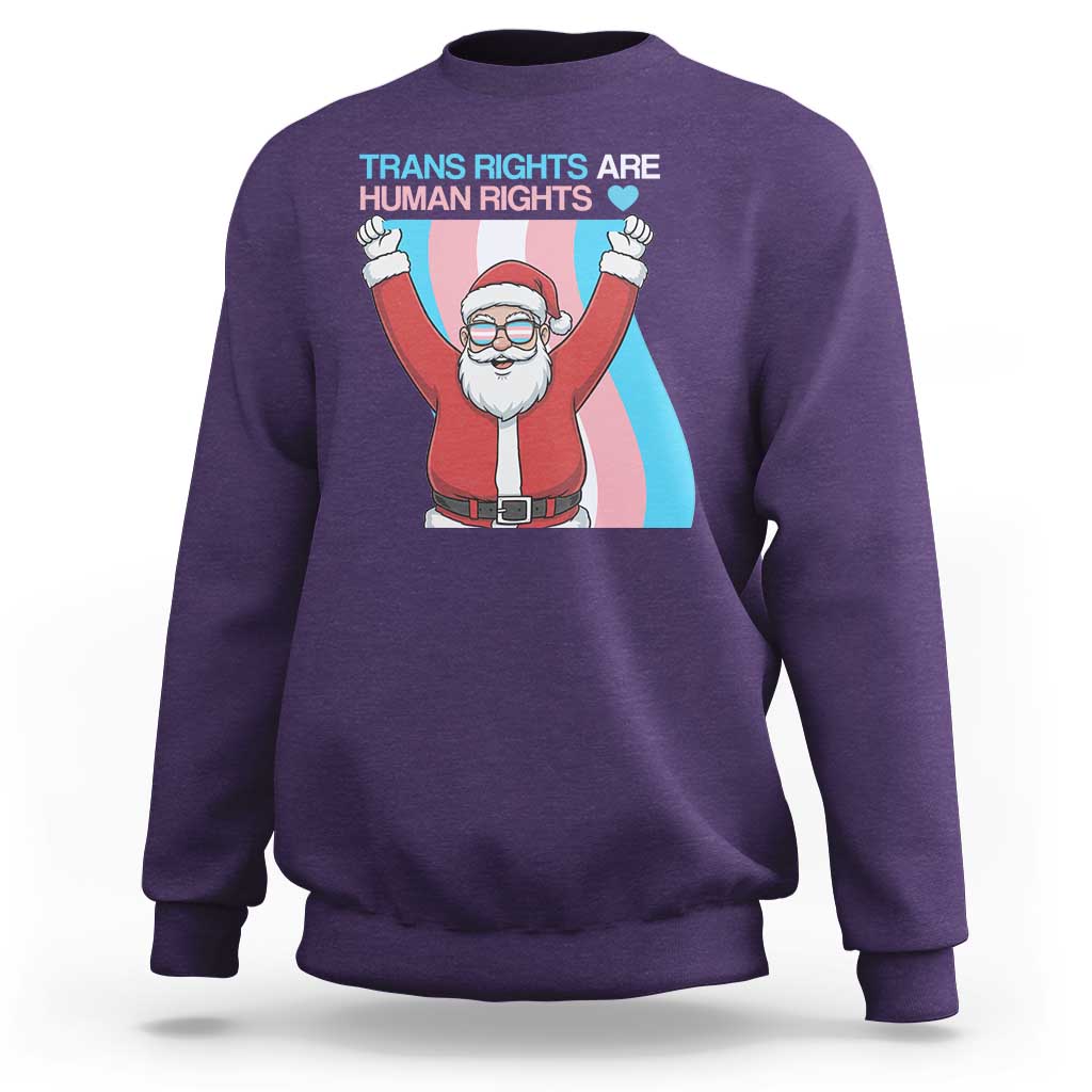 Christmas Trans Rights Are Human Rights Sweatshirt LGBTQ Advocate - Wonder Print Shop