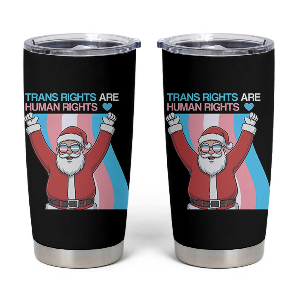 Christmas Trans Rights Are Human Rights Tumbler Cup LGBTQ Advocate - Wonder Print Shop