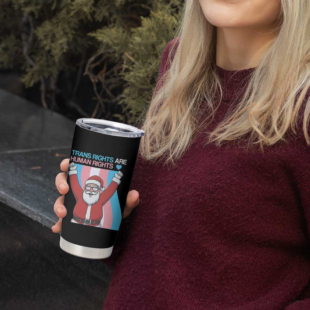 Christmas Trans Rights Are Human Rights Tumbler Cup LGBTQ Advocate - Wonder Print Shop