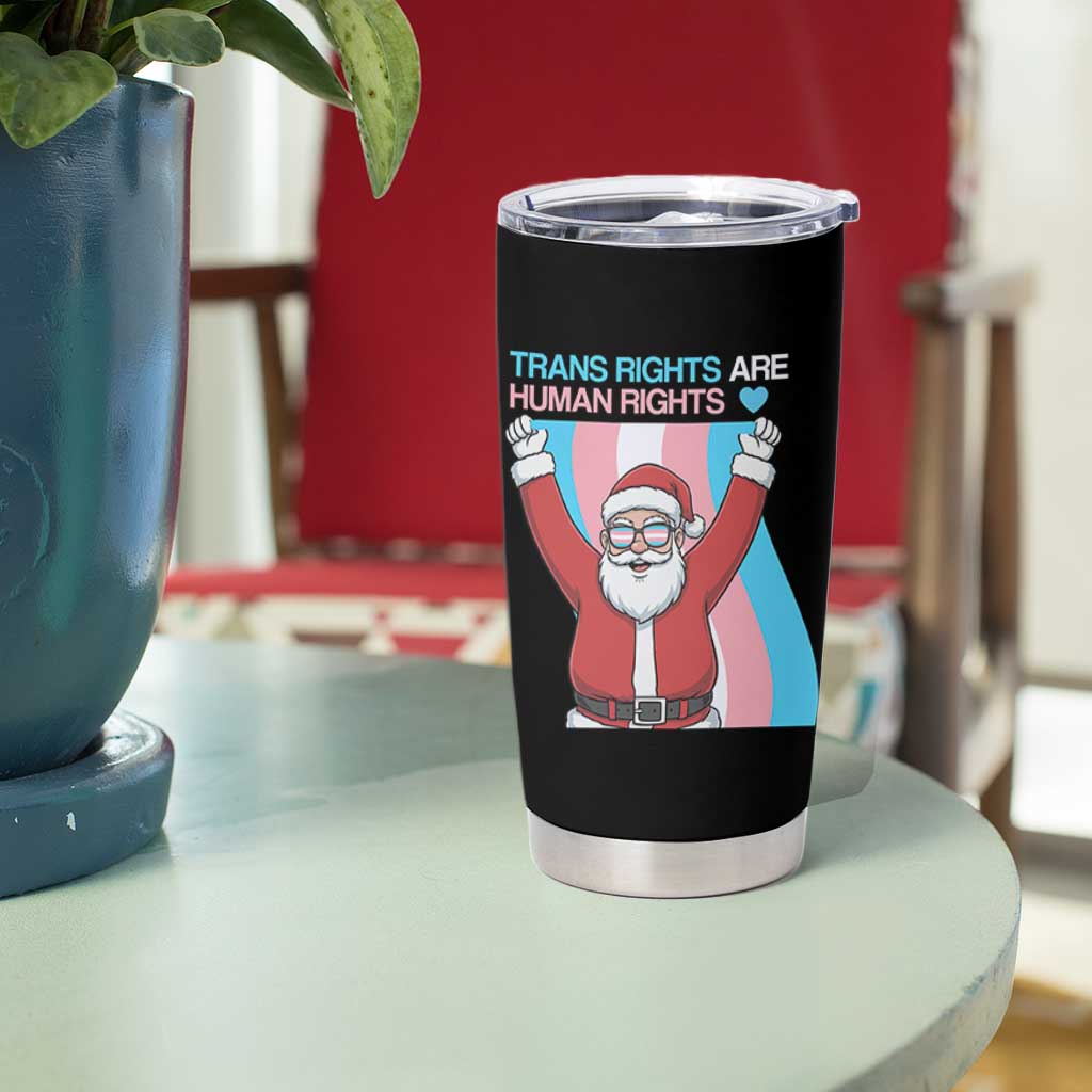Christmas Trans Rights Are Human Rights Tumbler Cup LGBTQ Advocate - Wonder Print Shop