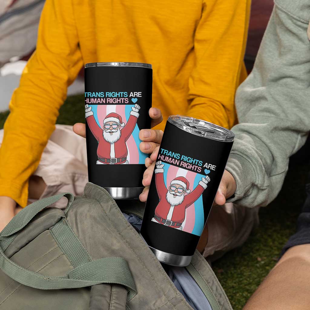 Christmas Trans Rights Are Human Rights Tumbler Cup LGBTQ Advocate - Wonder Print Shop