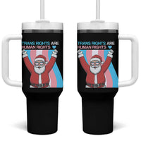 Christmas Trans Rights Are Human Rights Tumbler With Handle LGBTQ Advocate - Wonder Print Shop