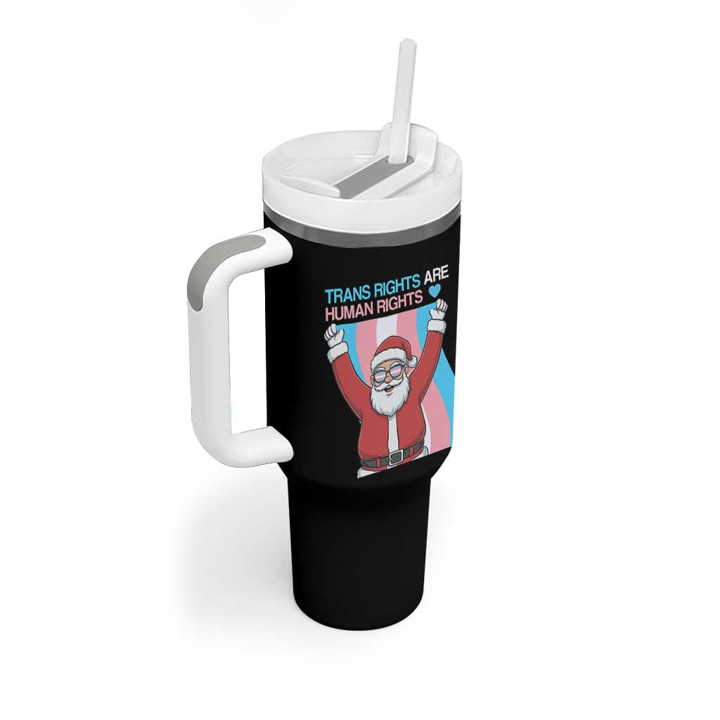 Christmas Trans Rights Are Human Rights Tumbler With Handle LGBTQ Advocate - Wonder Print Shop