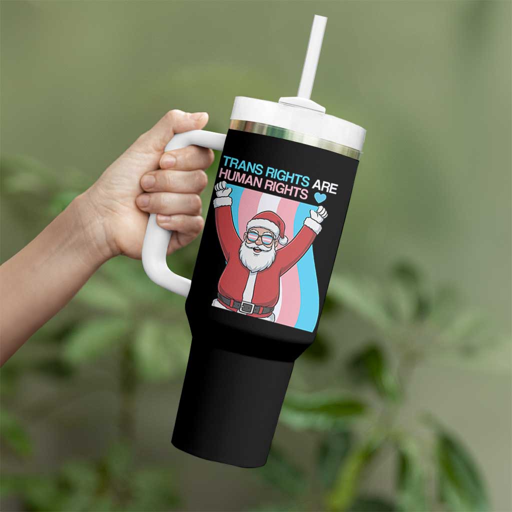 Christmas Trans Rights Are Human Rights Tumbler With Handle LGBTQ Advocate - Wonder Print Shop