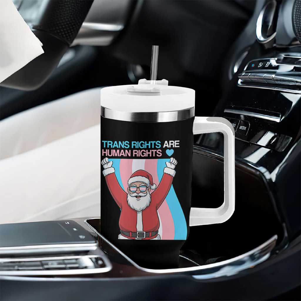 Christmas Trans Rights Are Human Rights Tumbler With Handle LGBTQ Advocate - Wonder Print Shop