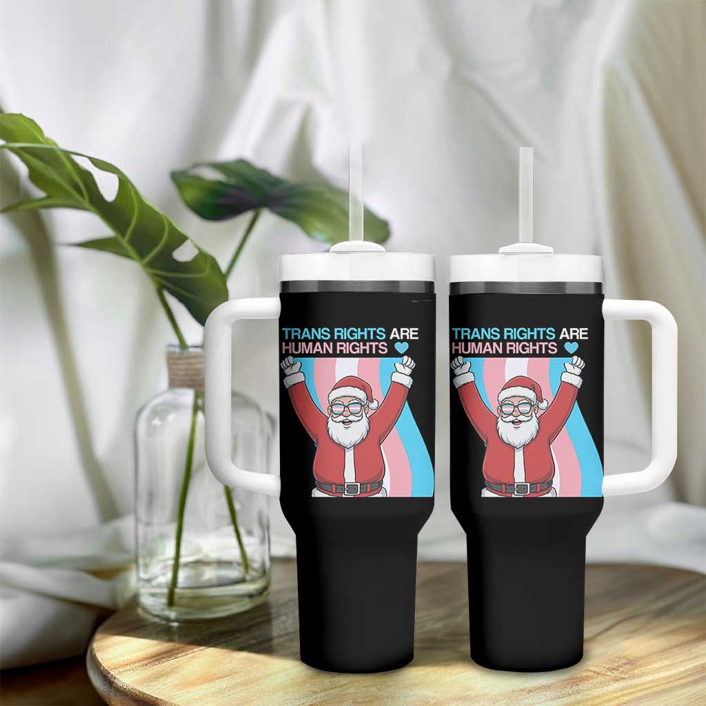 Christmas Trans Rights Are Human Rights Tumbler With Handle LGBTQ Advocate - Wonder Print Shop