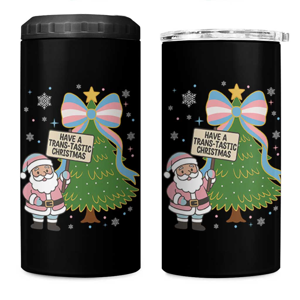 Have A Trans Tastic Christmas 4 in 1 Can Cooler Tumbler Transgender Pride - Wonder Print Shop
