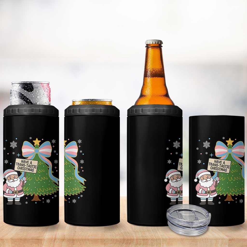 Have A Trans Tastic Christmas 4 in 1 Can Cooler Tumbler Transgender Pride - Wonder Print Shop