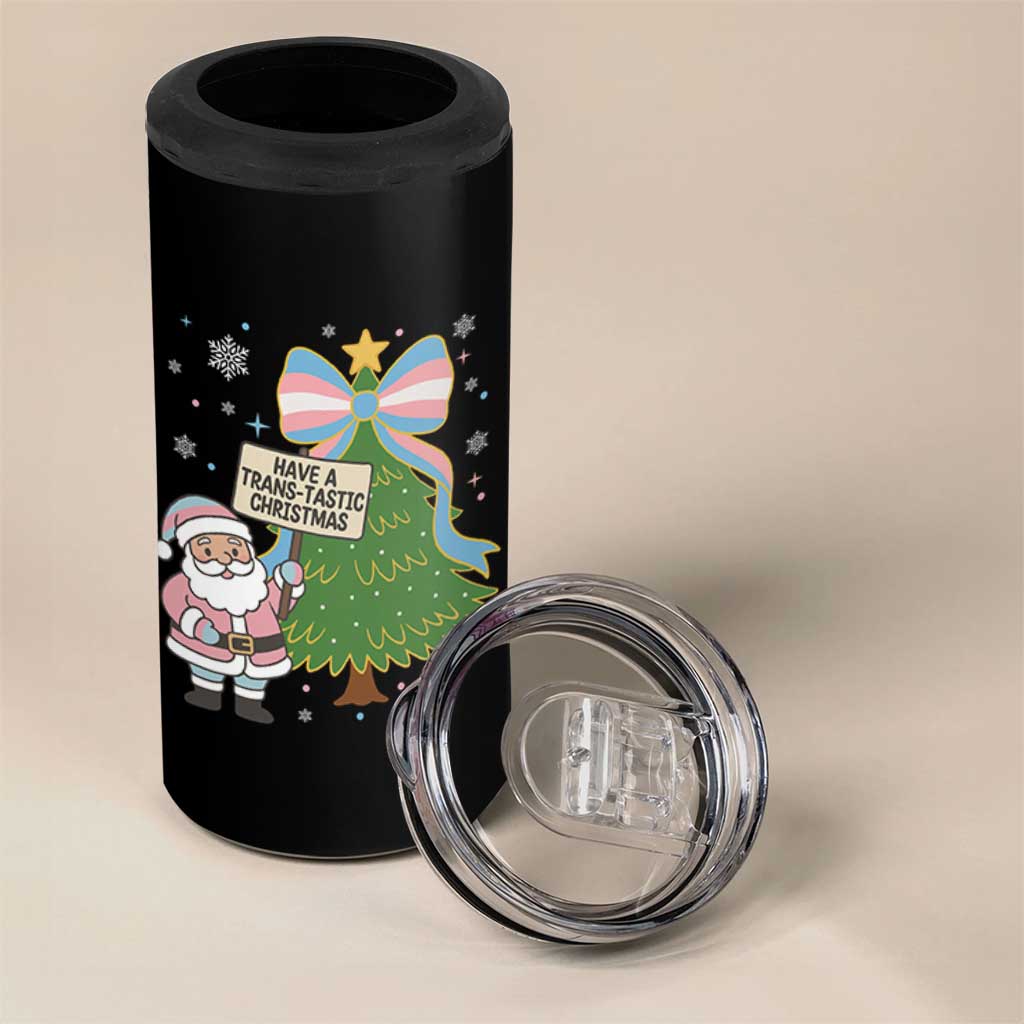 Have A Trans Tastic Christmas 4 in 1 Can Cooler Tumbler Transgender Pride - Wonder Print Shop
