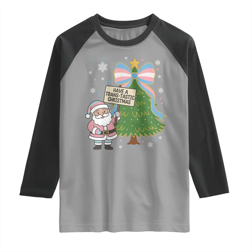 Have A Trans Tastic Christmas Raglan Shirt Transgender Pride - Wonder Print Shop