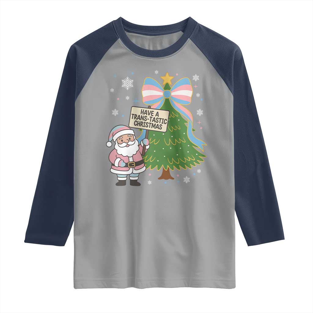 Have A Trans Tastic Christmas Raglan Shirt Transgender Pride - Wonder Print Shop