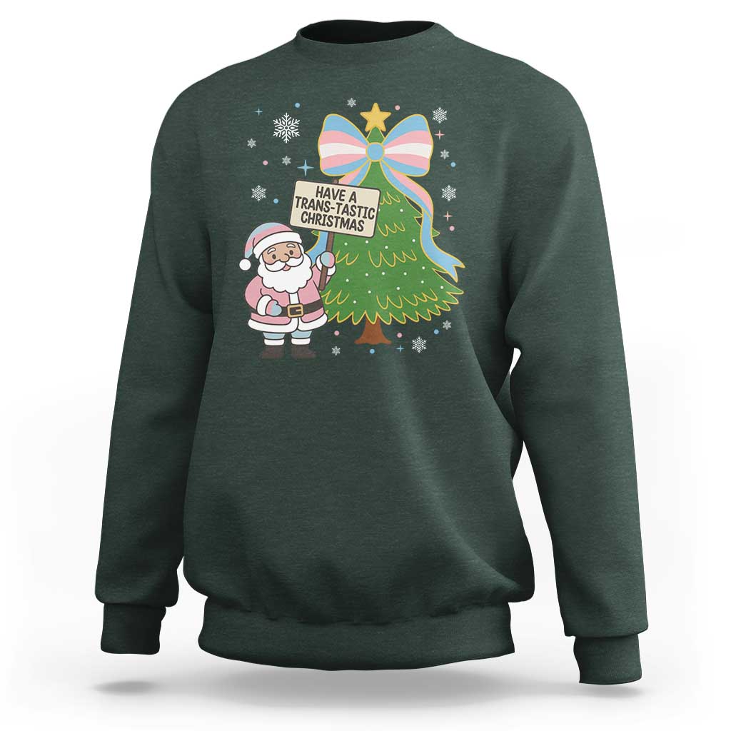 Have A Trans Tastic Christmas Sweatshirt Transgender Pride - Wonder Print Shop