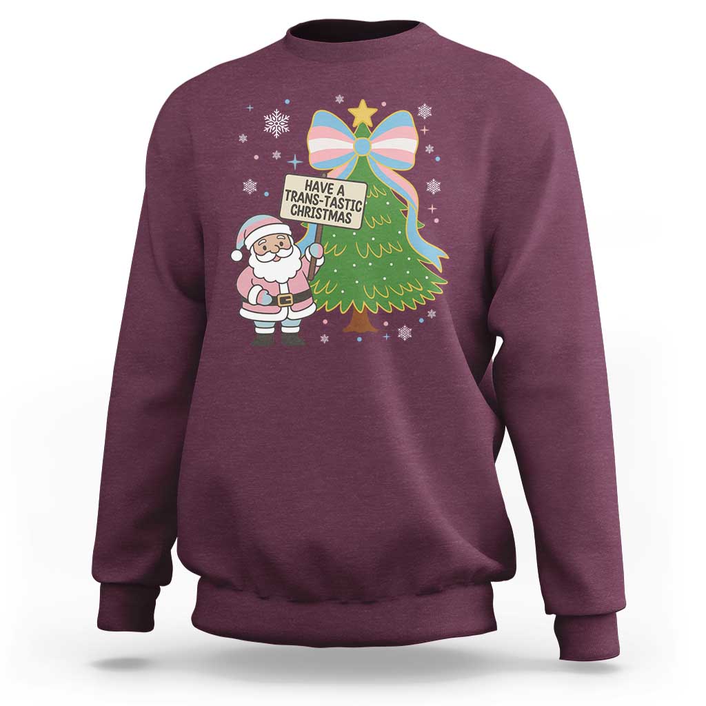 Have A Trans Tastic Christmas Sweatshirt Transgender Pride - Wonder Print Shop