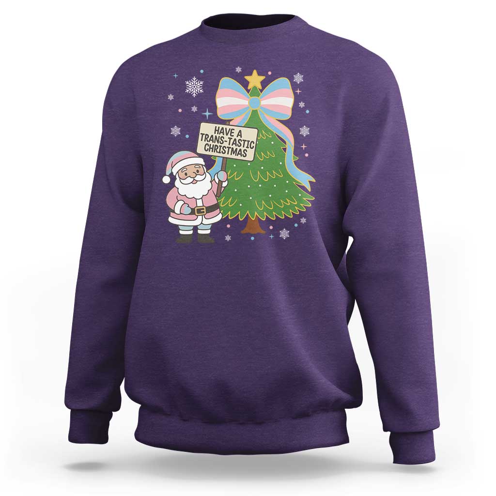 Have A Trans Tastic Christmas Sweatshirt Transgender Pride - Wonder Print Shop