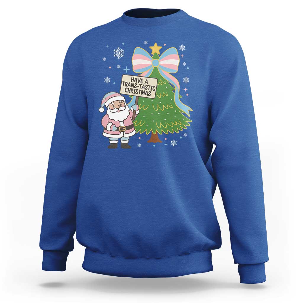 Have A Trans Tastic Christmas Sweatshirt Transgender Pride - Wonder Print Shop