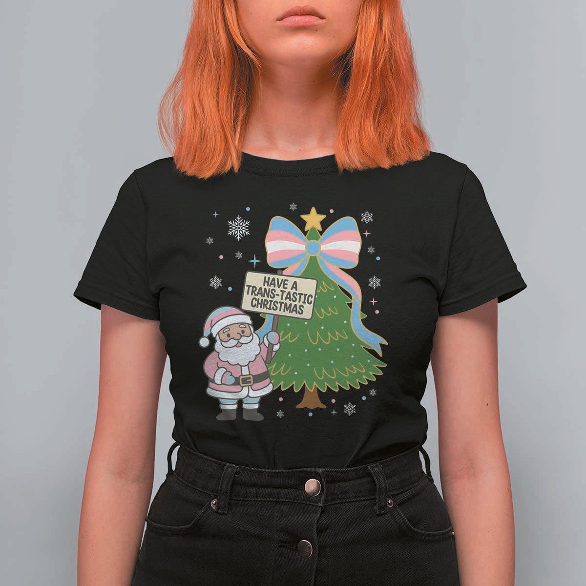 Have A Trans Tastic Christmas T Shirt For Women Transgender Pride - Wonder Print Shop