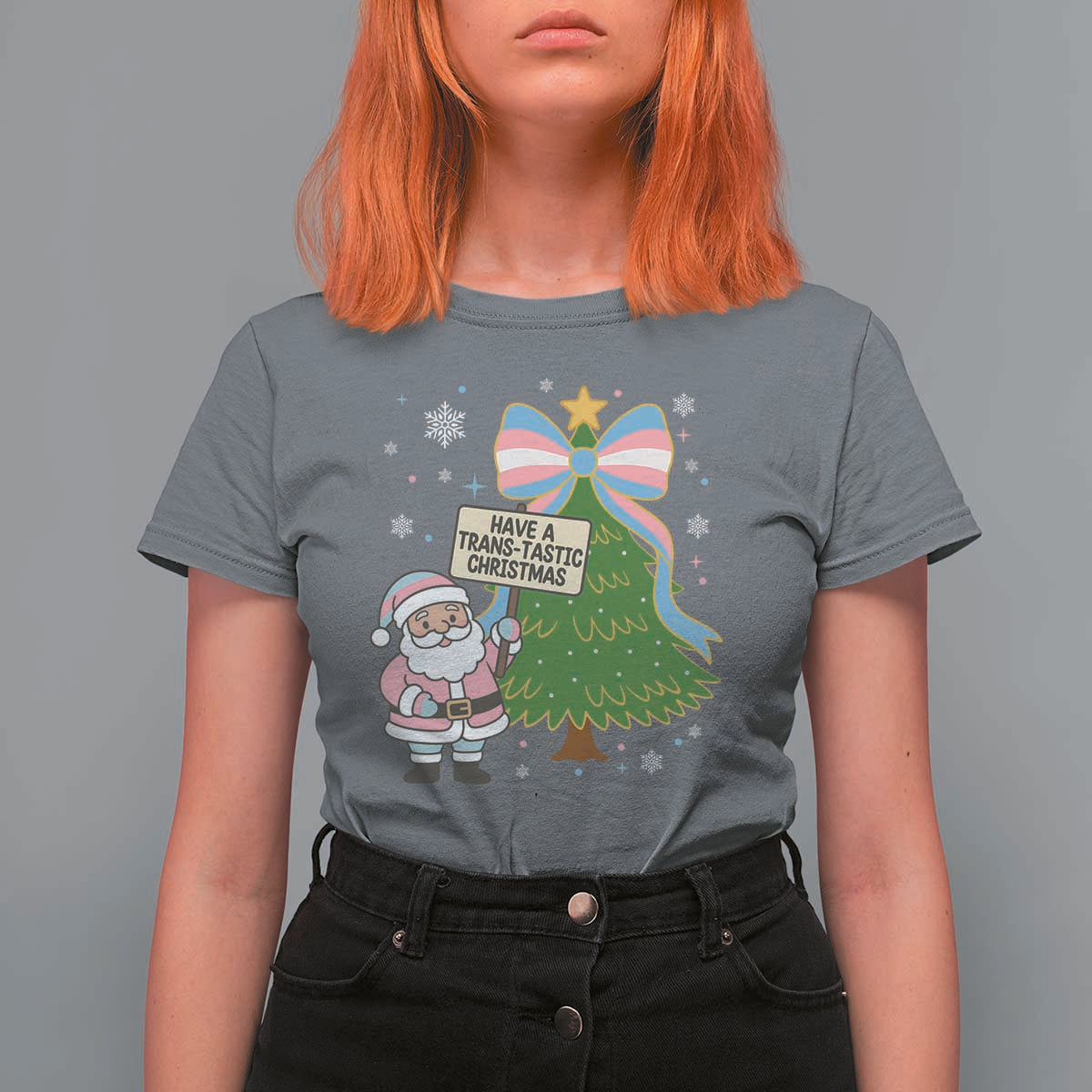 Have A Trans Tastic Christmas T Shirt For Women Transgender Pride - Wonder Print Shop