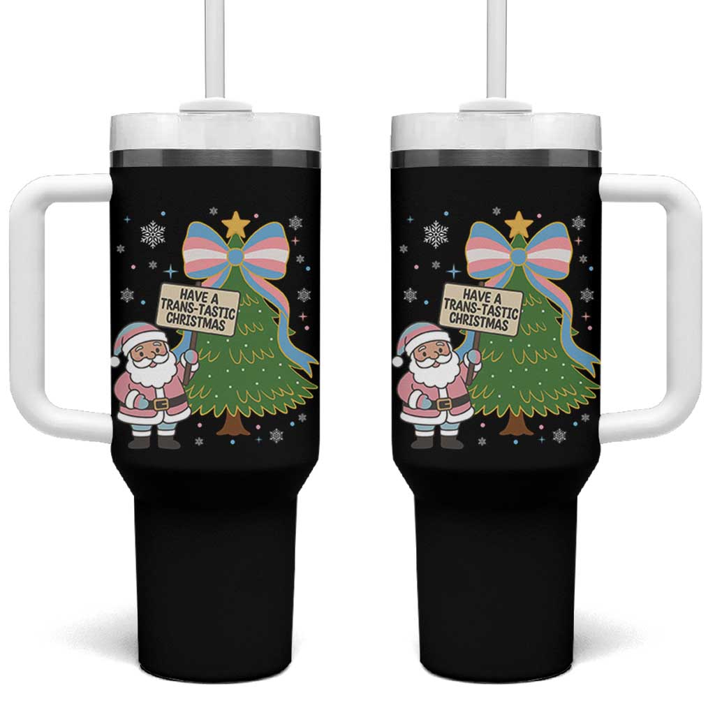 Have A Trans Tastic Christmas Tumbler With Handle Transgender Pride - Wonder Print Shop