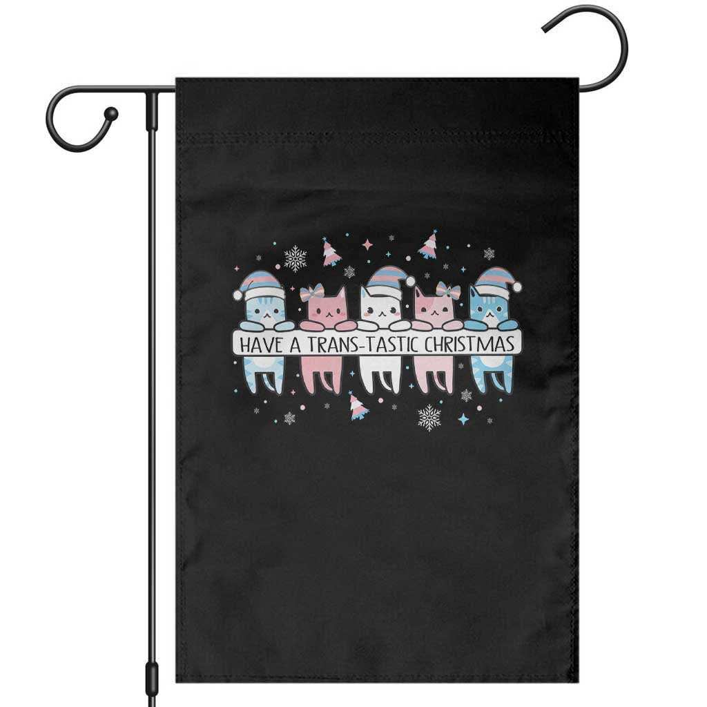 Have A Trans Tastic Christmas Gift Garden Flag LGBTQ Cat Lover - Wonder Print Shop