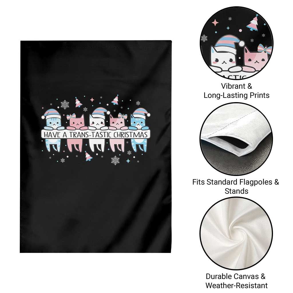 Have A Trans Tastic Christmas Gift Garden Flag LGBTQ Cat Lover - Wonder Print Shop