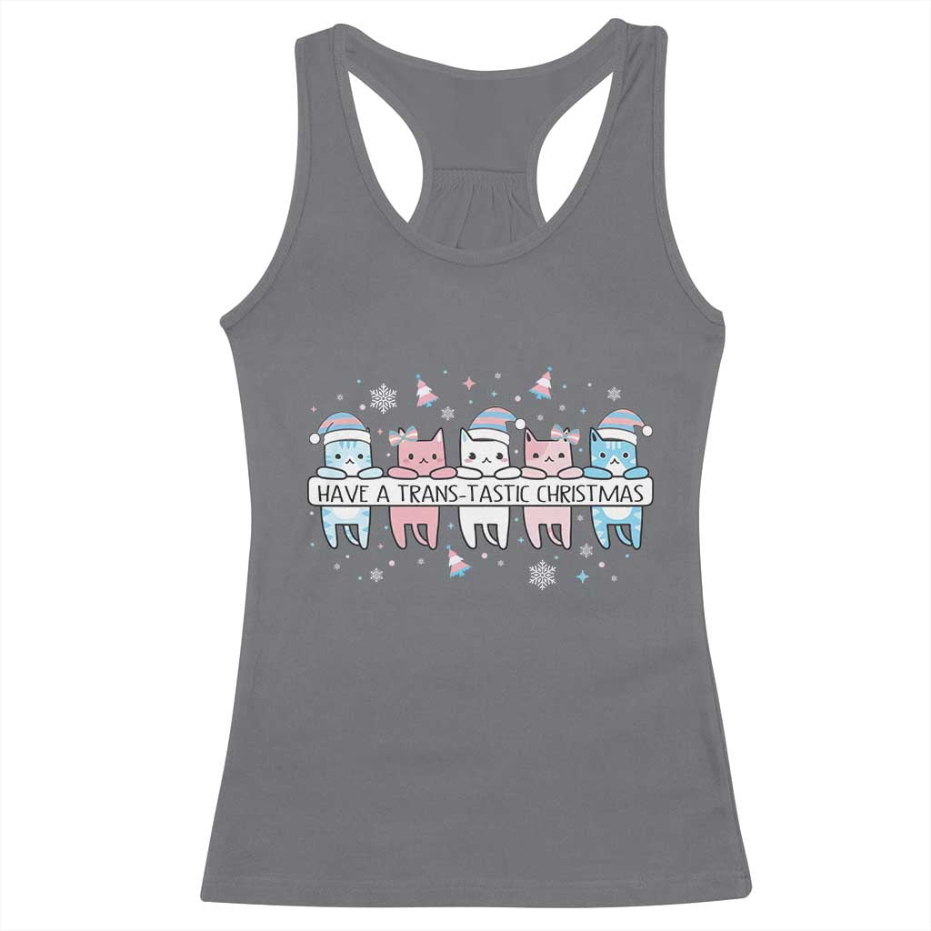 Have A Trans Tastic Christmas Gift Racerback Tank Top LGBTQ Cat Lover - Wonder Print Shop