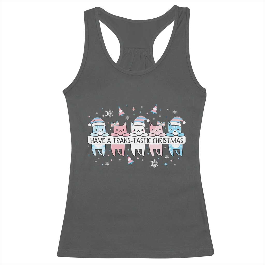 Have A Trans Tastic Christmas Gift Racerback Tank Top LGBTQ Cat Lover - Wonder Print Shop
