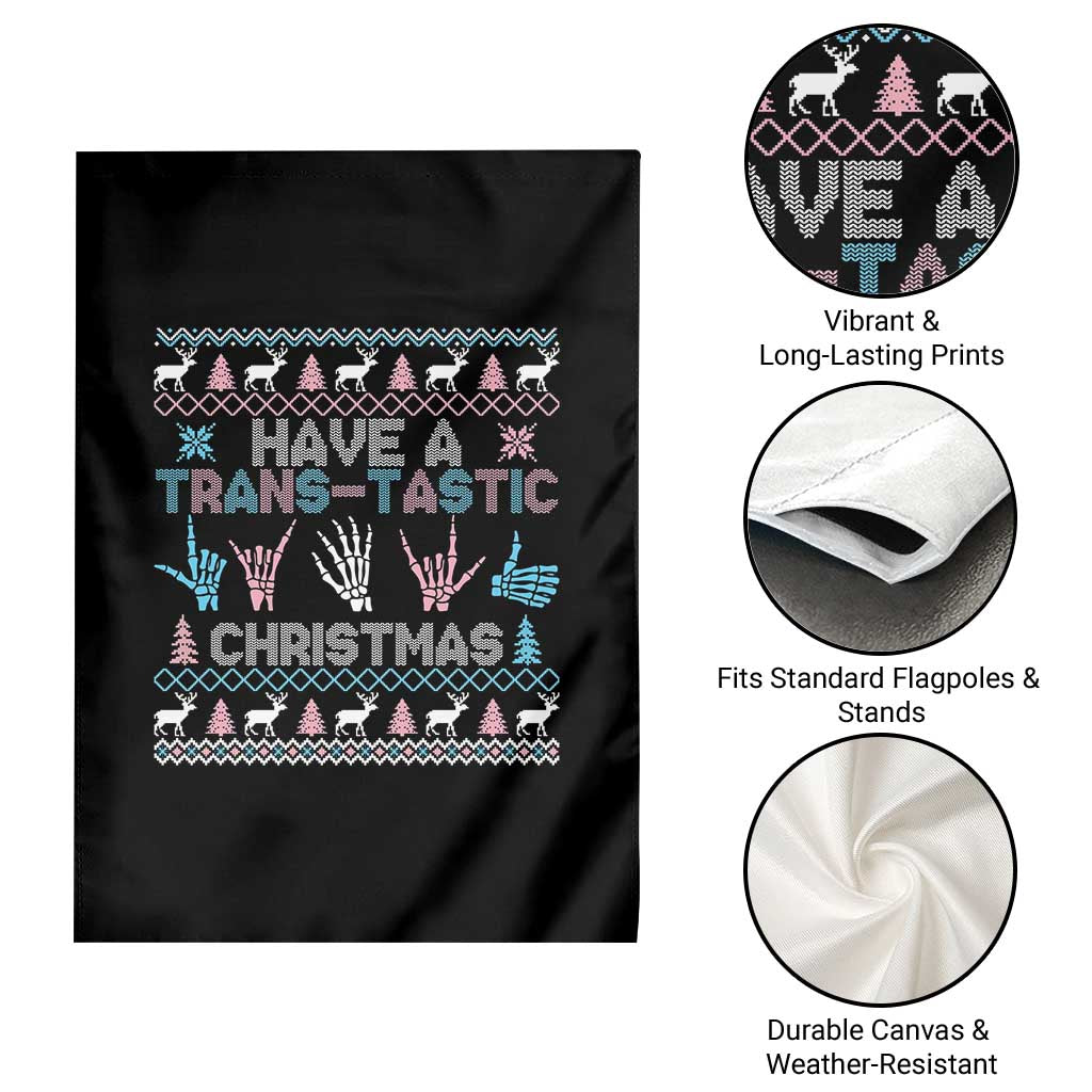 LGBTQ Trans Pride Garden Flag Have A Trans Tastic Ugly Christmas Gift - Wonder Print Shop