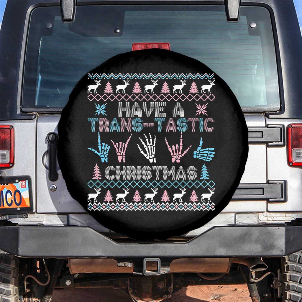 LGBTQ Trans Pride Spare Tire Cover Have A Trans Tastic Ugly Christmas Gift - Wonder Print Shop