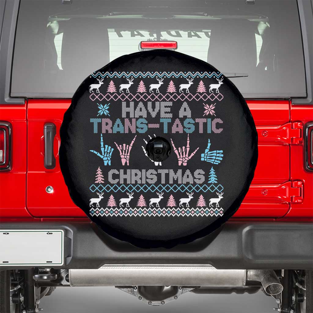 LGBTQ Trans Pride Spare Tire Cover Have A Trans Tastic Ugly Christmas Gift - Wonder Print Shop