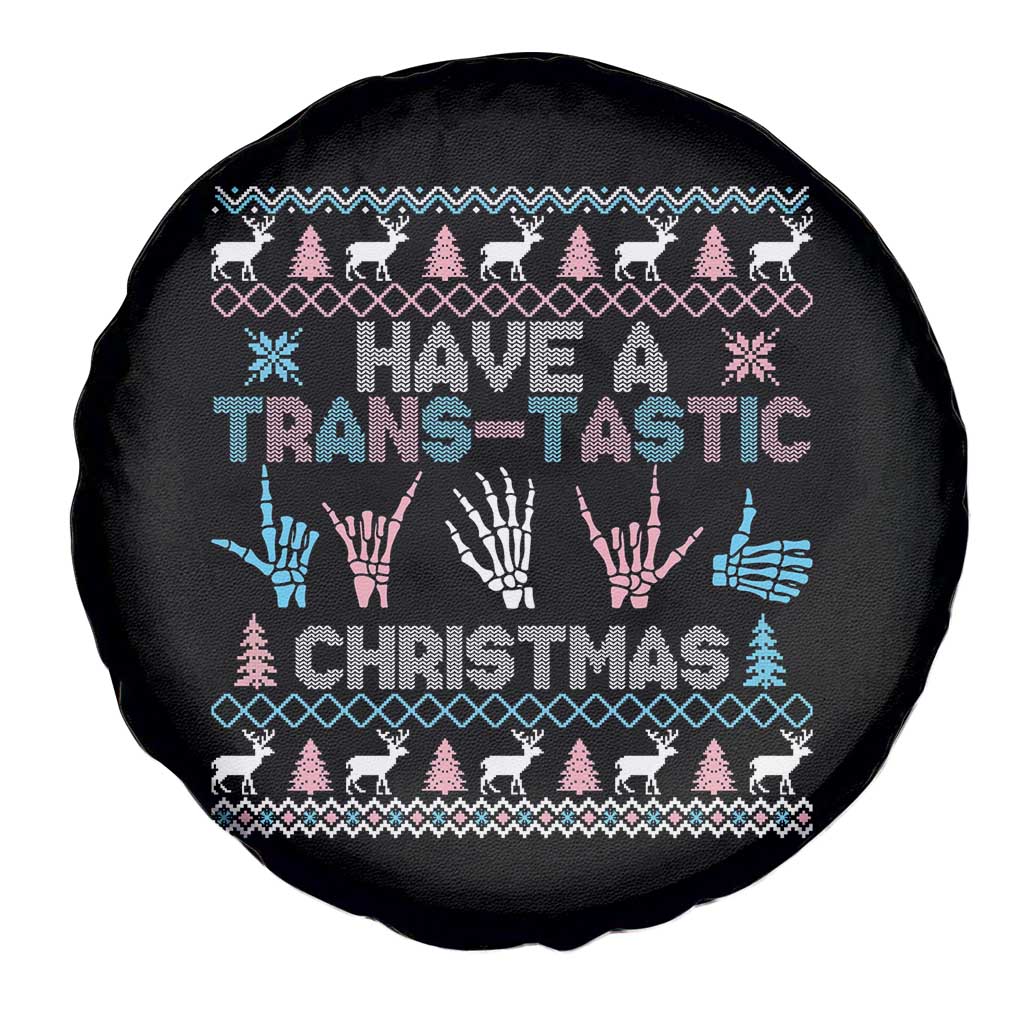 LGBTQ Trans Pride Spare Tire Cover Have A Trans Tastic Ugly Christmas Gift - Wonder Print Shop