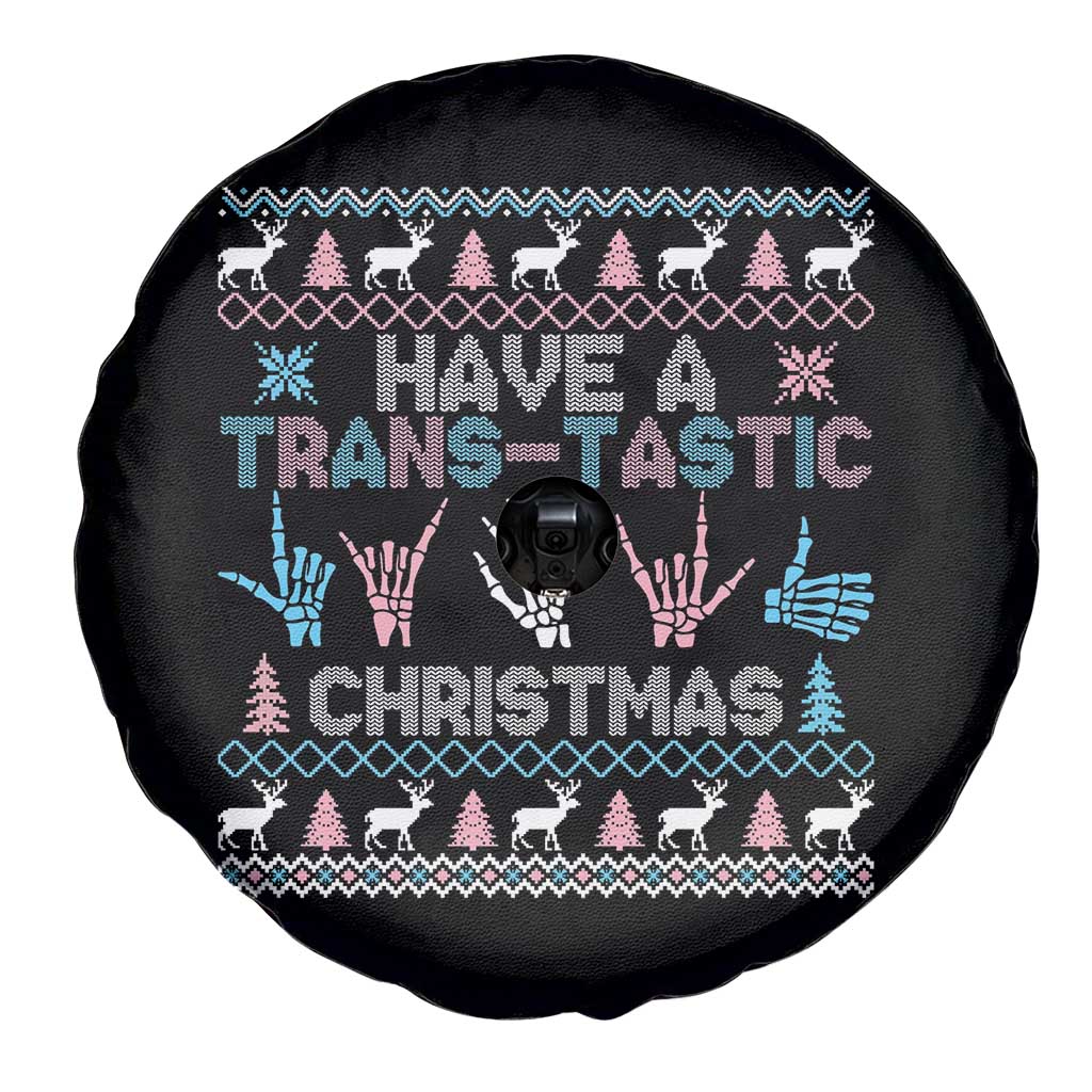 LGBTQ Trans Pride Spare Tire Cover Have A Trans Tastic Ugly Christmas Gift - Wonder Print Shop