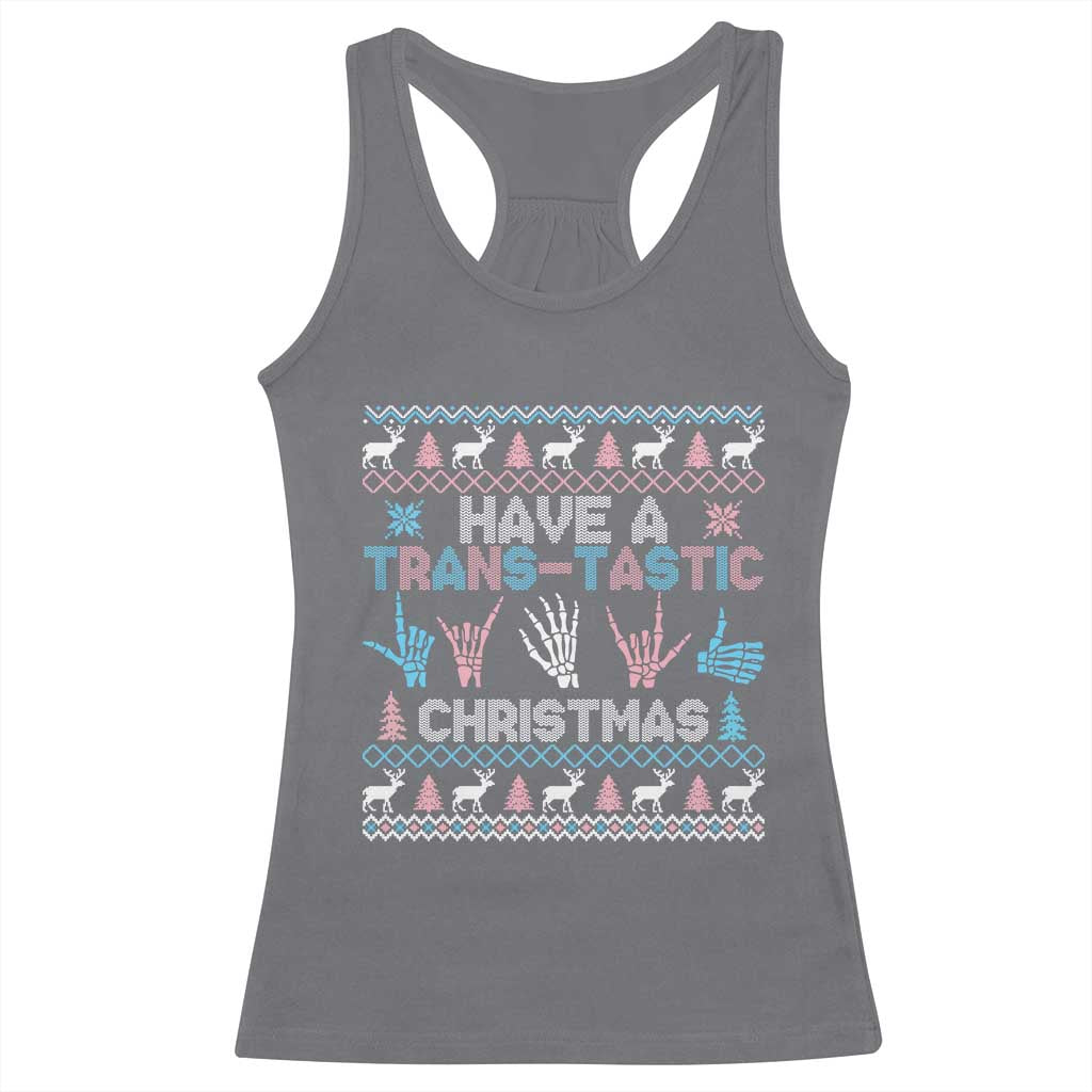 LGBTQ Trans Pride Racerback Tank Top Have A Trans Tastic Ugly Christmas Gift - Wonder Print Shop