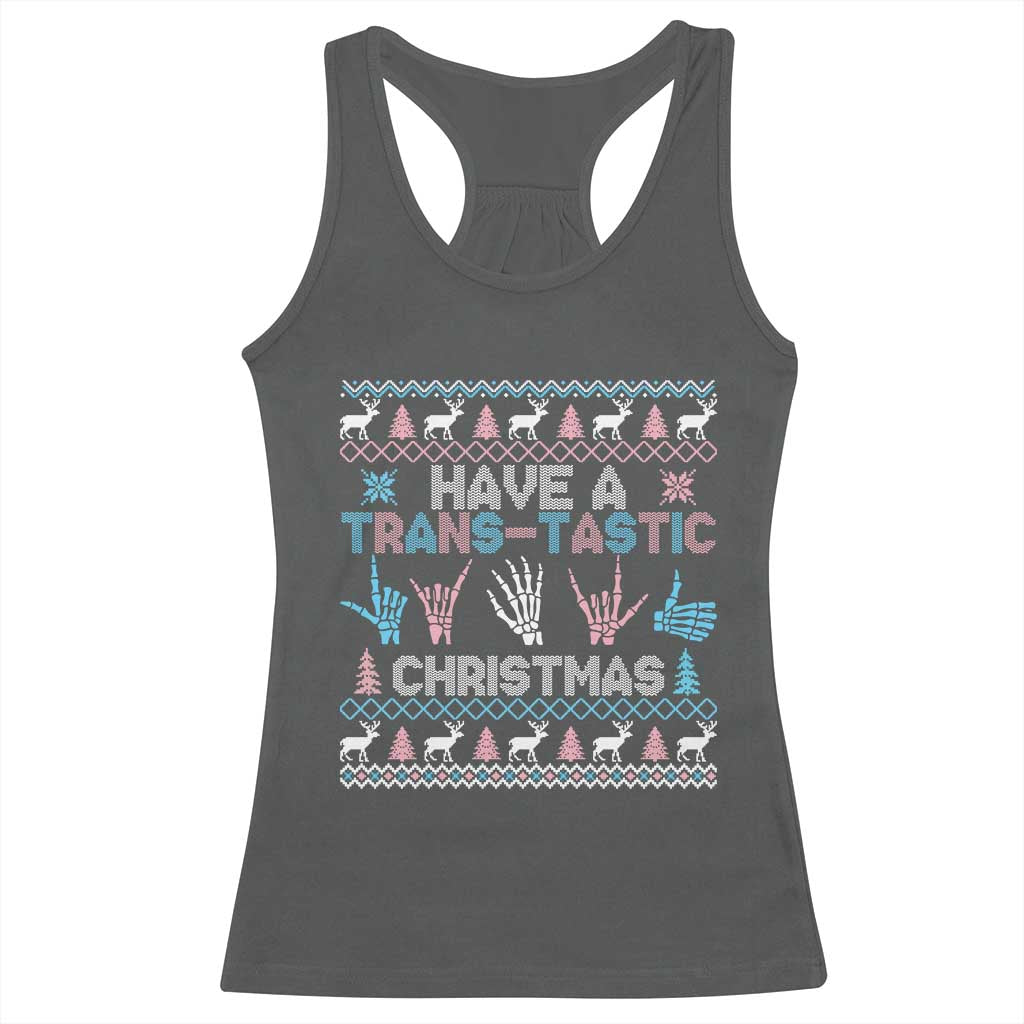 LGBTQ Trans Pride Racerback Tank Top Have A Trans Tastic Ugly Christmas Gift - Wonder Print Shop