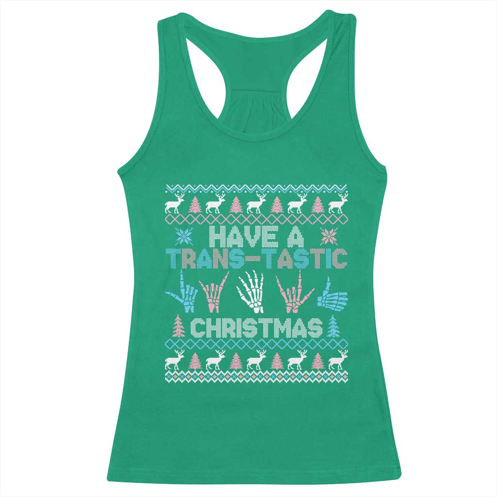 LGBTQ Trans Pride Racerback Tank Top Have A Trans Tastic Ugly Christmas Gift - Wonder Print Shop