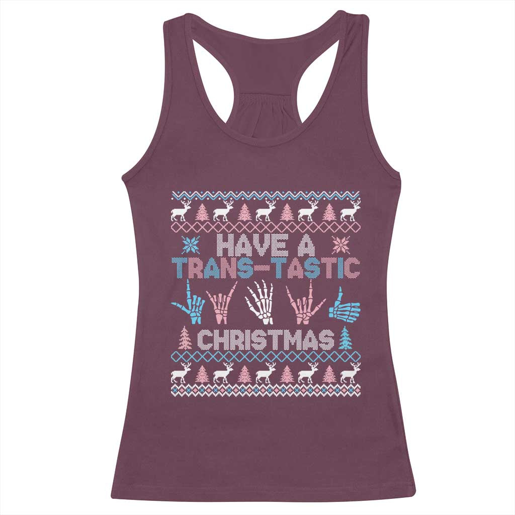 LGBTQ Trans Pride Racerback Tank Top Have A Trans Tastic Ugly Christmas Gift - Wonder Print Shop