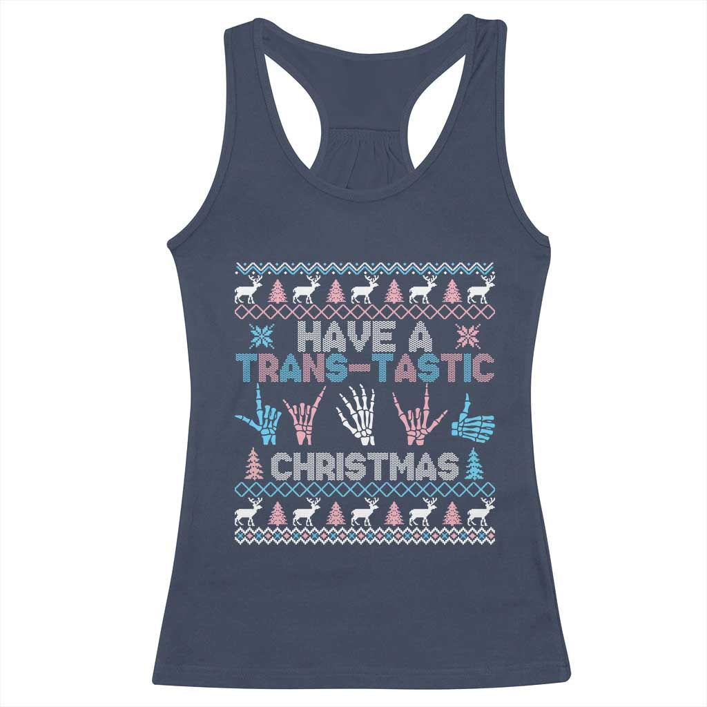 LGBTQ Trans Pride Racerback Tank Top Have A Trans Tastic Ugly Christmas Gift - Wonder Print Shop