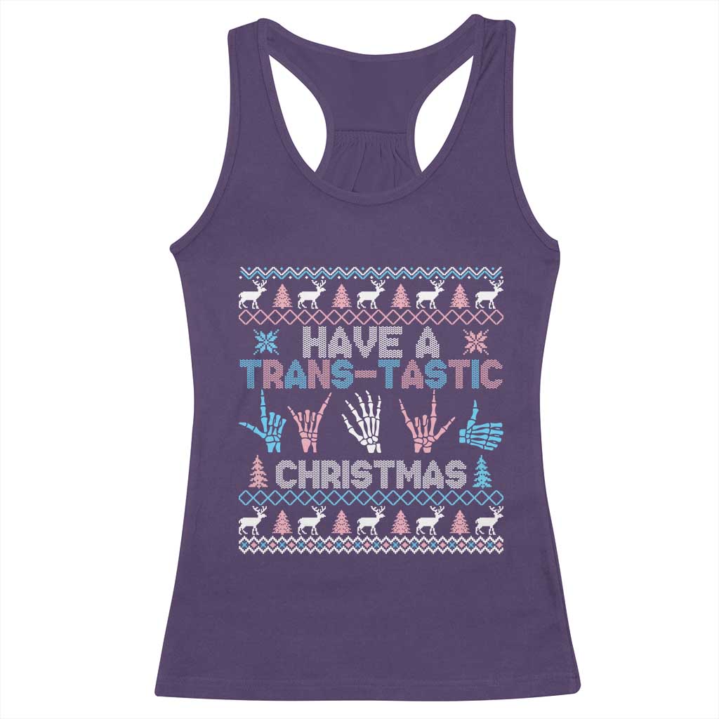 LGBTQ Trans Pride Racerback Tank Top Have A Trans Tastic Ugly Christmas Gift - Wonder Print Shop