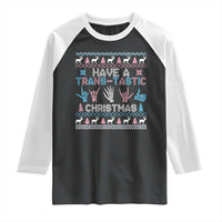 LGBTQ Trans Pride Raglan Shirt Have A Trans Tastic Ugly Christmas Gift - Wonder Print Shop