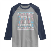 LGBTQ Trans Pride Raglan Shirt Have A Trans Tastic Ugly Christmas Gift - Wonder Print Shop