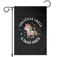 Christmas Lights And Trans Rights Garden Flag Magical Unicorn Pride - Wonder Print Shop